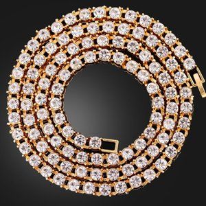 Zara Tennis Gold Halo Lux Cushion Cut Eternity Clear Crystals